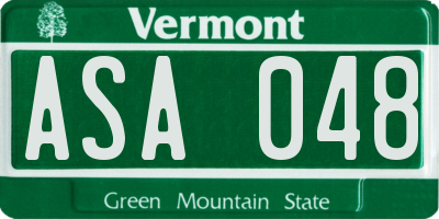 VT license plate ASA048