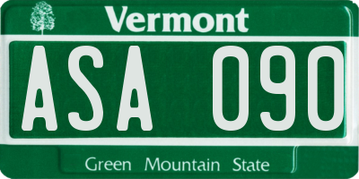 VT license plate ASA090