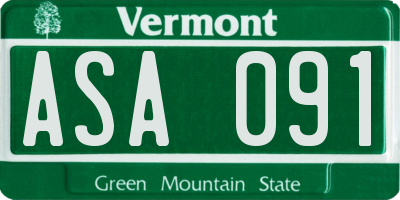 VT license plate ASA091