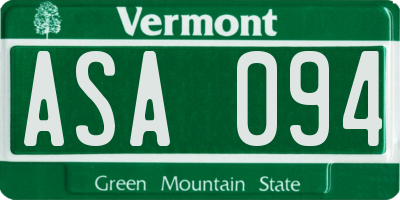 VT license plate ASA094
