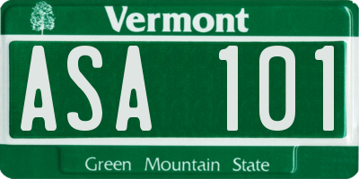 VT license plate ASA101