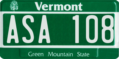 VT license plate ASA108
