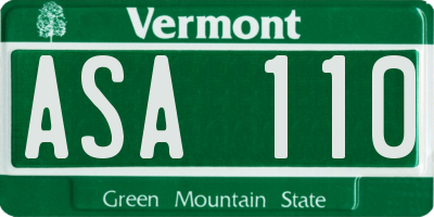 VT license plate ASA110