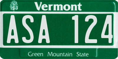 VT license plate ASA124
