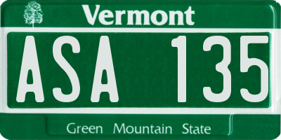 VT license plate ASA135