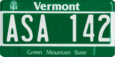 VT license plate ASA142