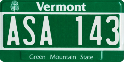 VT license plate ASA143