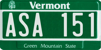 VT license plate ASA151