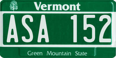 VT license plate ASA152