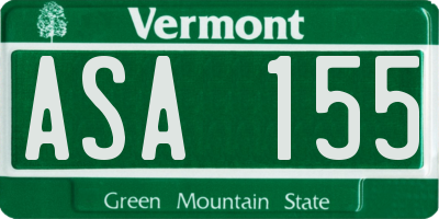 VT license plate ASA155