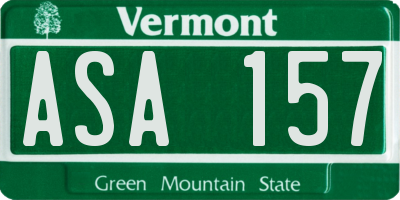 VT license plate ASA157