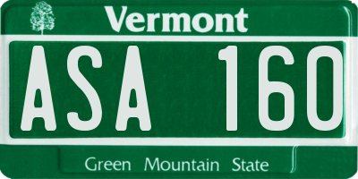 VT license plate ASA160