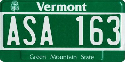 VT license plate ASA163
