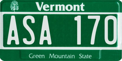 VT license plate ASA170