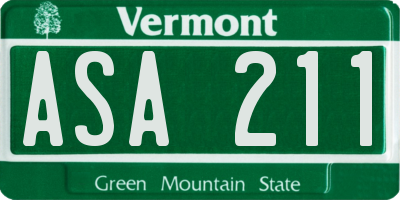 VT license plate ASA211