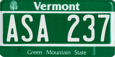 VT license plate ASA237