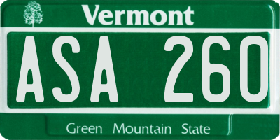 VT license plate ASA260