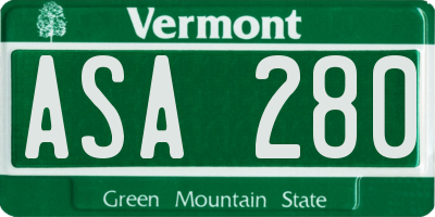 VT license plate ASA280