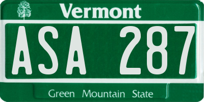 VT license plate ASA287