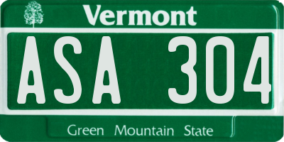 VT license plate ASA304