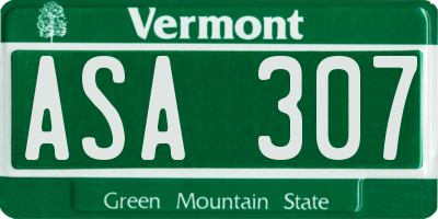 VT license plate ASA307
