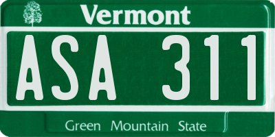 VT license plate ASA311