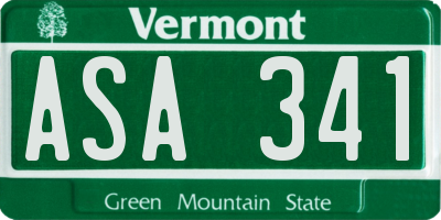 VT license plate ASA341