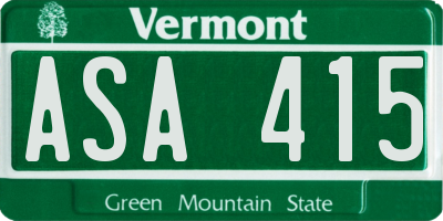 VT license plate ASA415