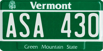 VT license plate ASA430