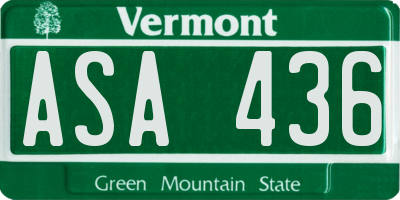 VT license plate ASA436