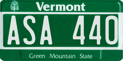 VT license plate ASA440