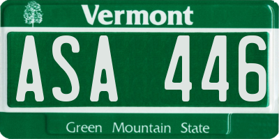 VT license plate ASA446