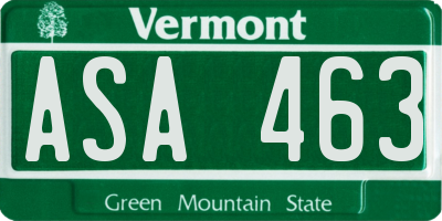 VT license plate ASA463