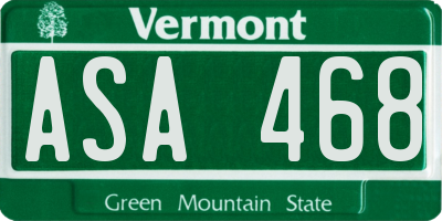 VT license plate ASA468