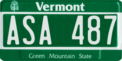 VT license plate ASA487