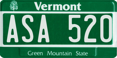 VT license plate ASA520