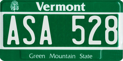 VT license plate ASA528