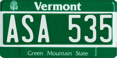 VT license plate ASA535