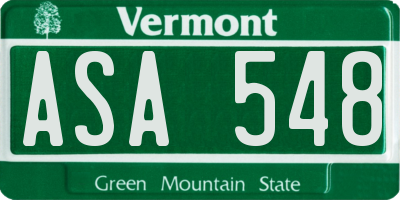 VT license plate ASA548