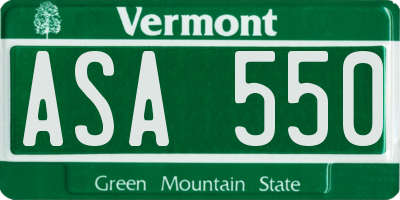 VT license plate ASA550