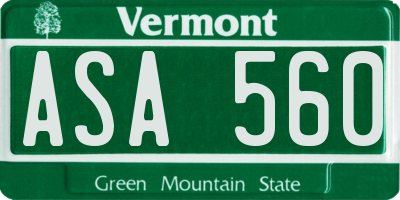 VT license plate ASA560