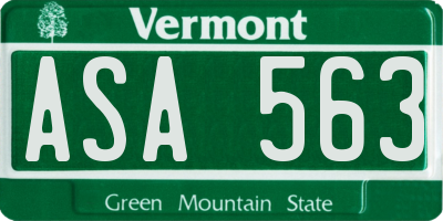 VT license plate ASA563