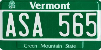 VT license plate ASA565