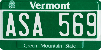 VT license plate ASA569