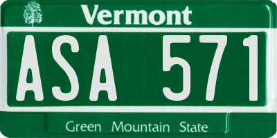 VT license plate ASA571
