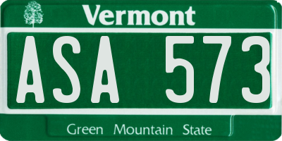 VT license plate ASA573