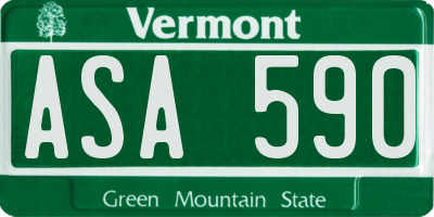 VT license plate ASA590