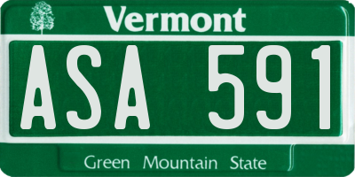VT license plate ASA591