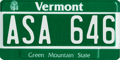 VT license plate ASA646
