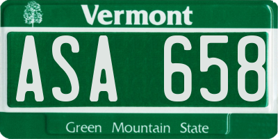 VT license plate ASA658